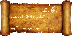 Liptai Győző névjegykártya